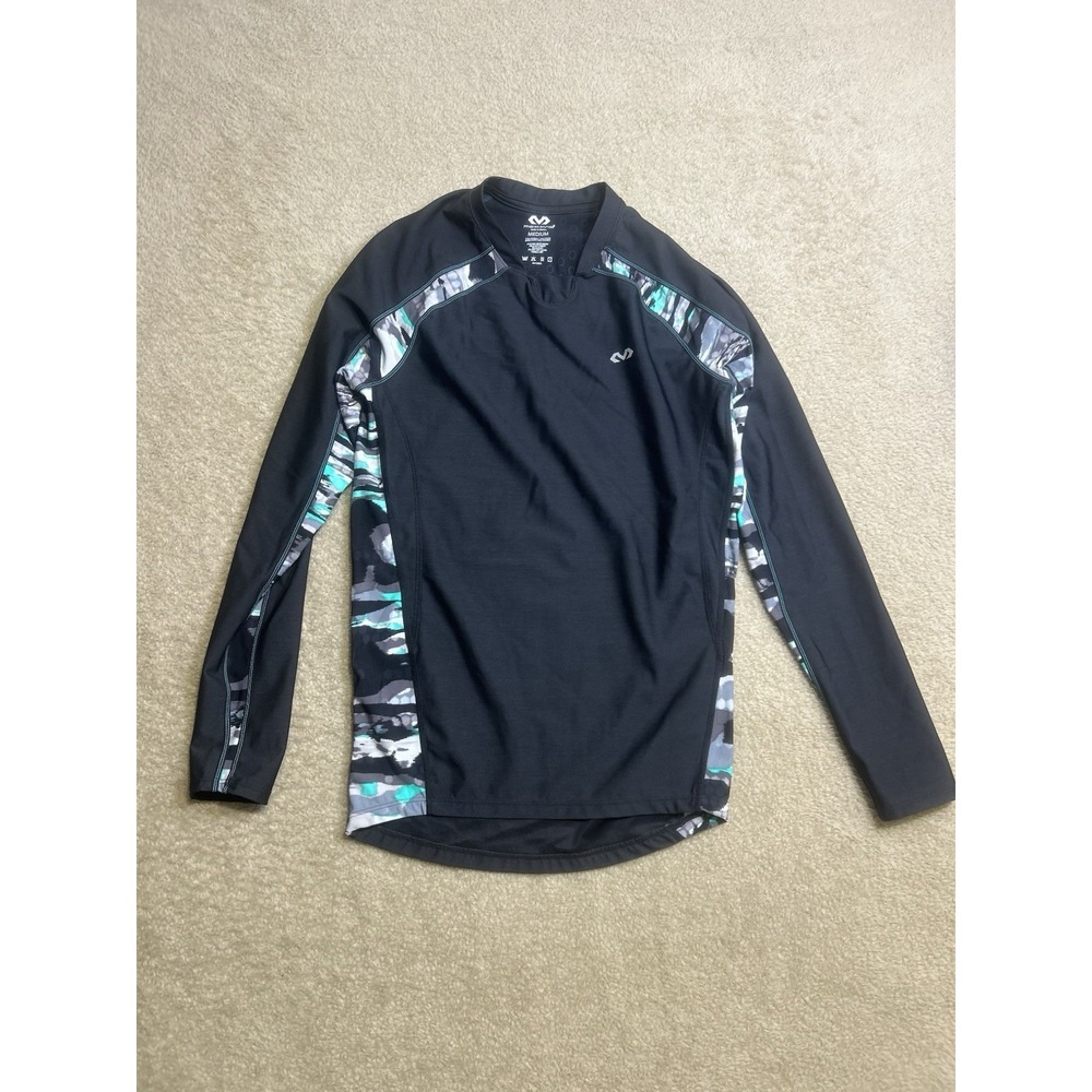 MCDAVID Mens Recovery Max Shirt BlackHydro Camo Bright Teal‎ Medium